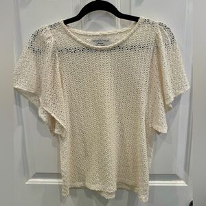 Madewell Texture & Thread Cream Flutter Sleeve To (S)